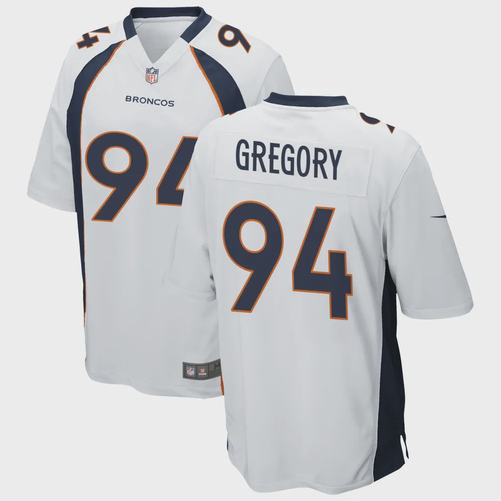 Denver Broncos Randy Gregory 94 Game Jersey – White Jersey