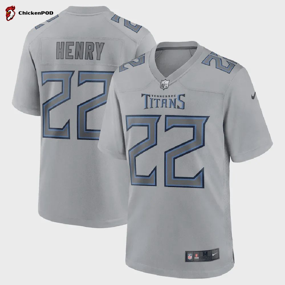 Derrick Henry 22 Tennessee Titans Women’s Atmosphere Fashion Game Jersey – Gray