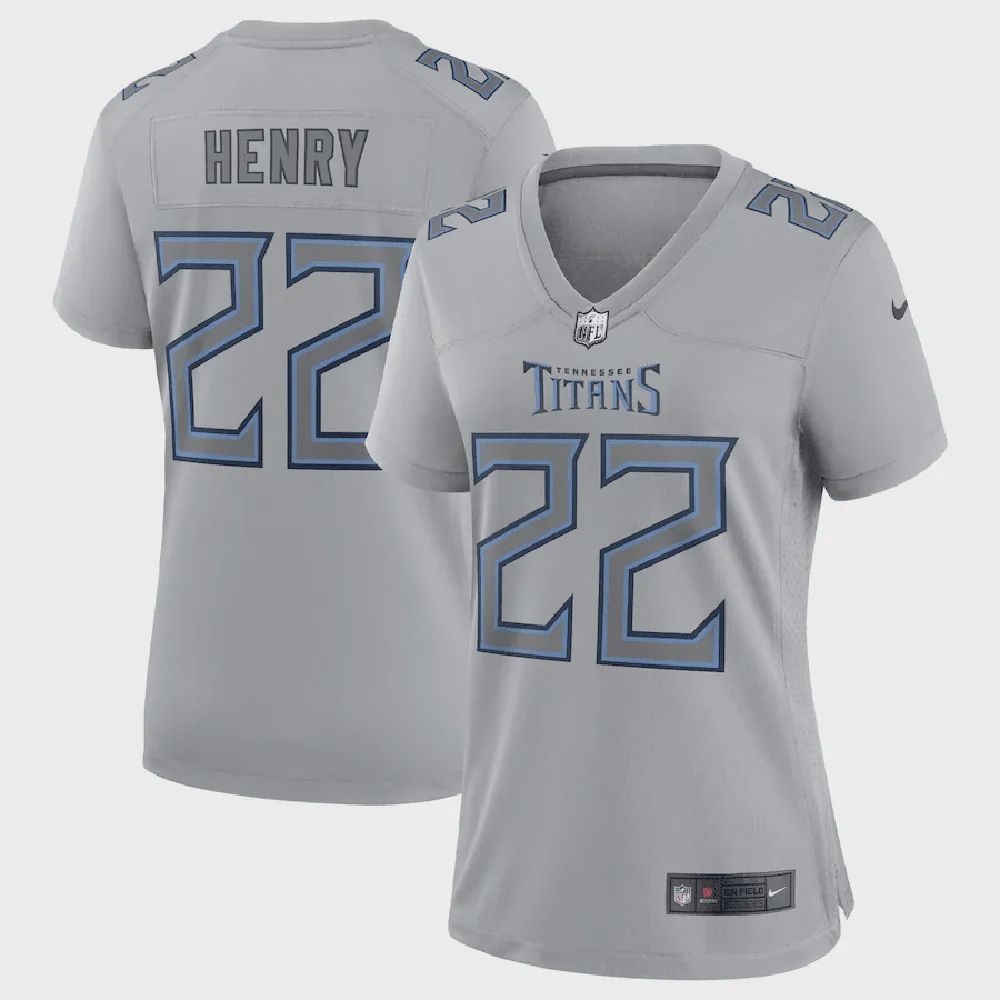 Derrick Henry 22 Tennessee Titans Women’s Atmosphere Fashion Game Jersey – Gray