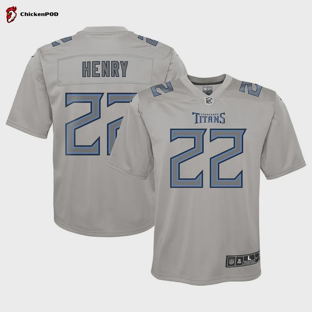 Derrick Henry 22 Tennessee Titans Youth Atmosphere Game Jersey – Gray