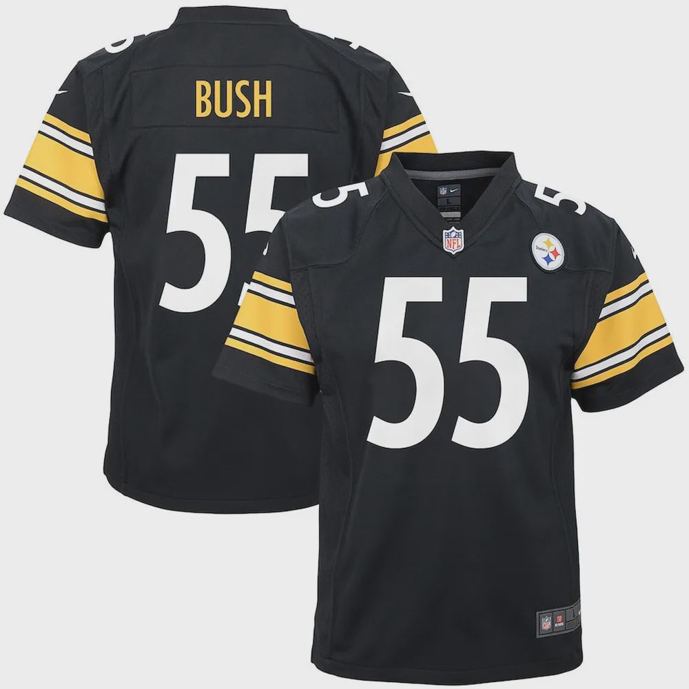 Devin Bush 55 Pittsburgh Steelers YOUTH Game Jersey – Black