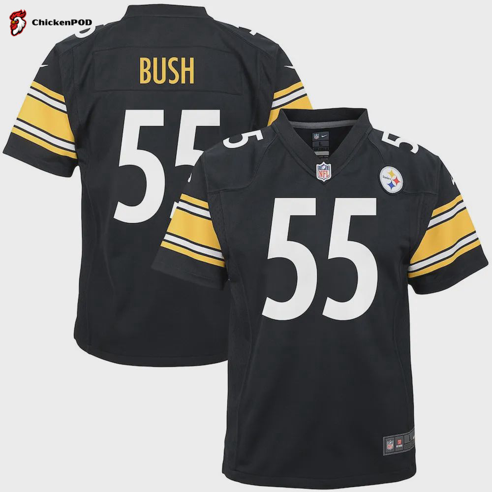 Devin Bush 55 Pittsburgh Steelers YOUTH Game Jersey – Black