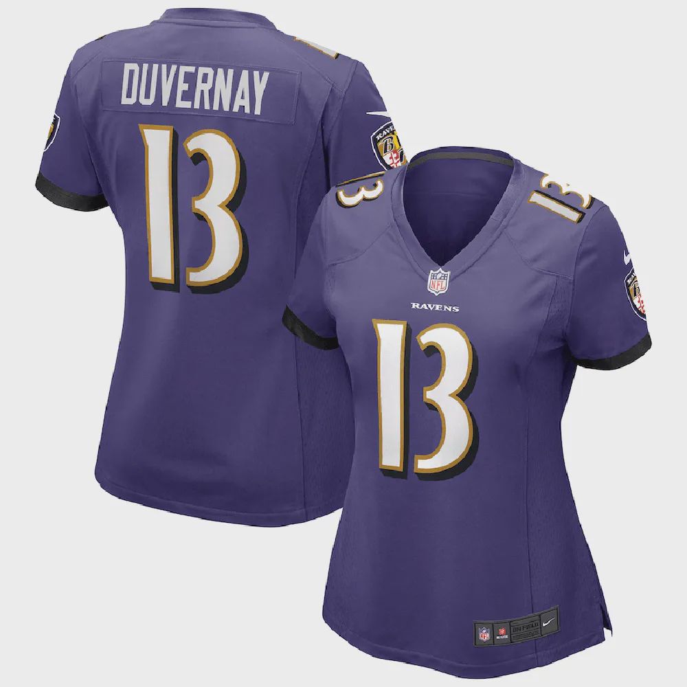 Devin Duvernay 13 Baltimore Ravens Women’s Game Jersey – Purple