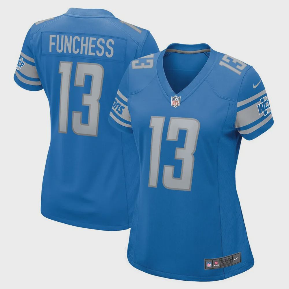 Devin Funchess 13 Detroit Lions Women’s Player Game Jersey – Blue