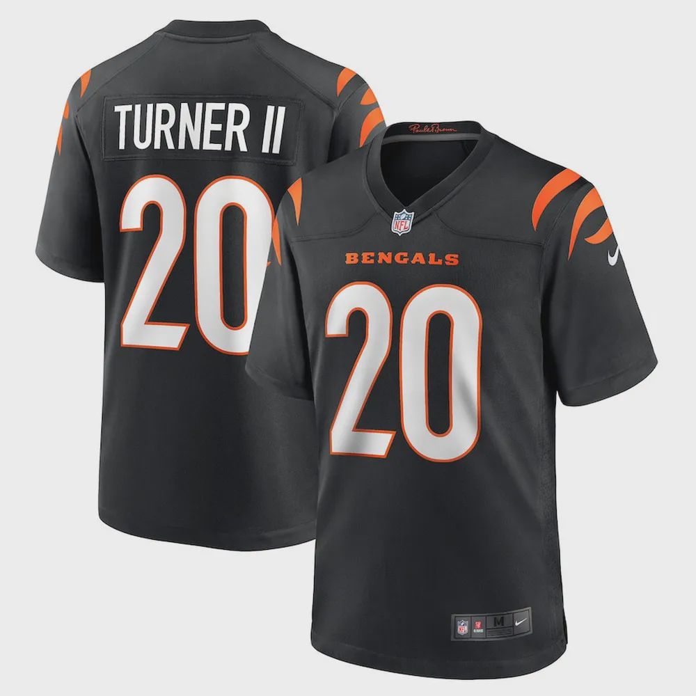 DJ Turner 20 Cincinnati Bengals Men’s Team Game Jersey – Black