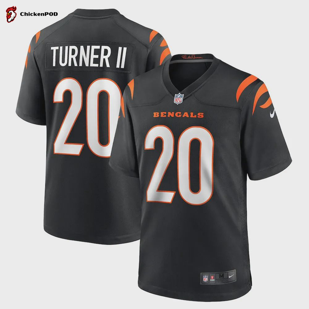 DJ Turner 20 Cincinnati Bengals Men’s Team Game Jersey – Black