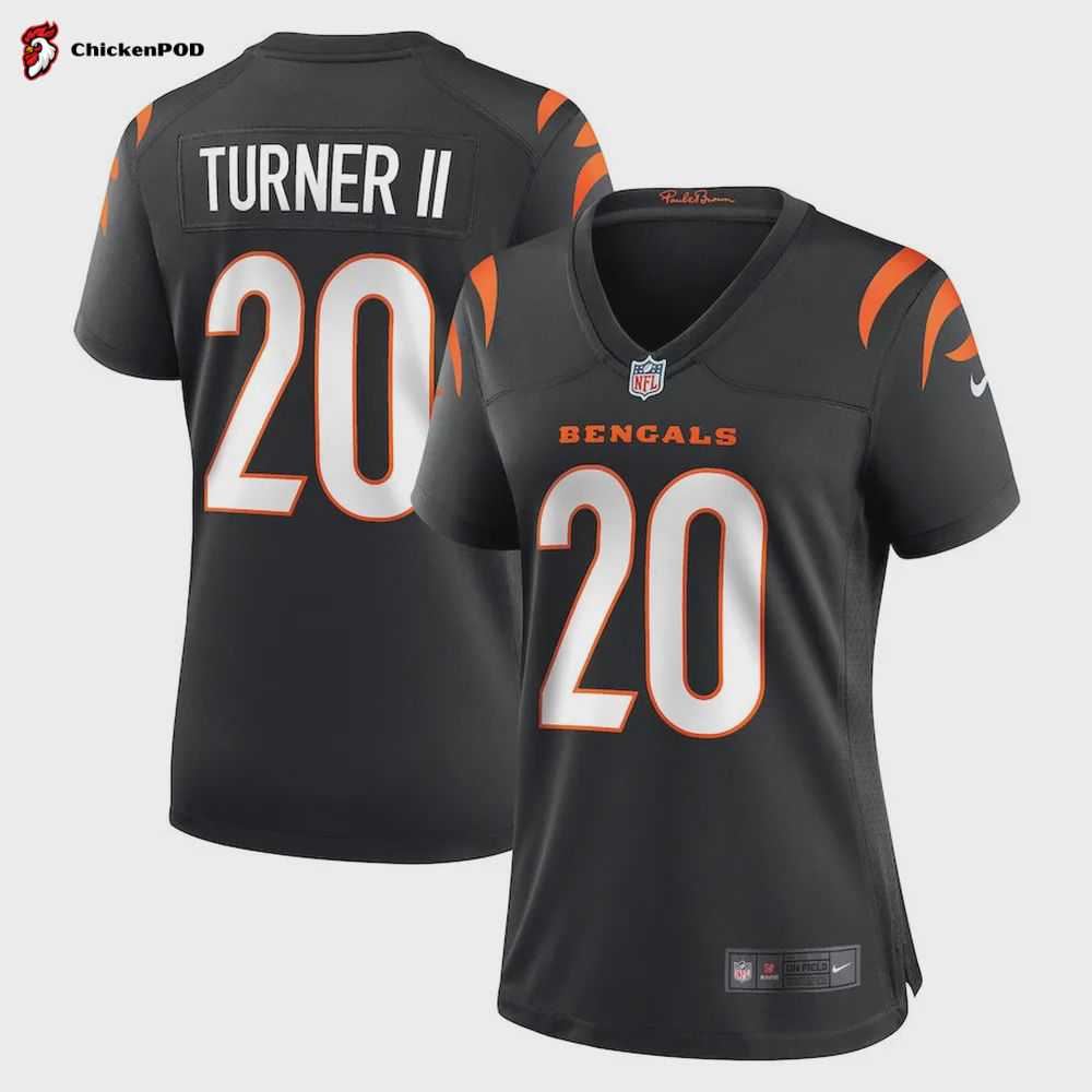 DJ Turner 20 Cincinnati Bengals Women’s Game Jersey – Black