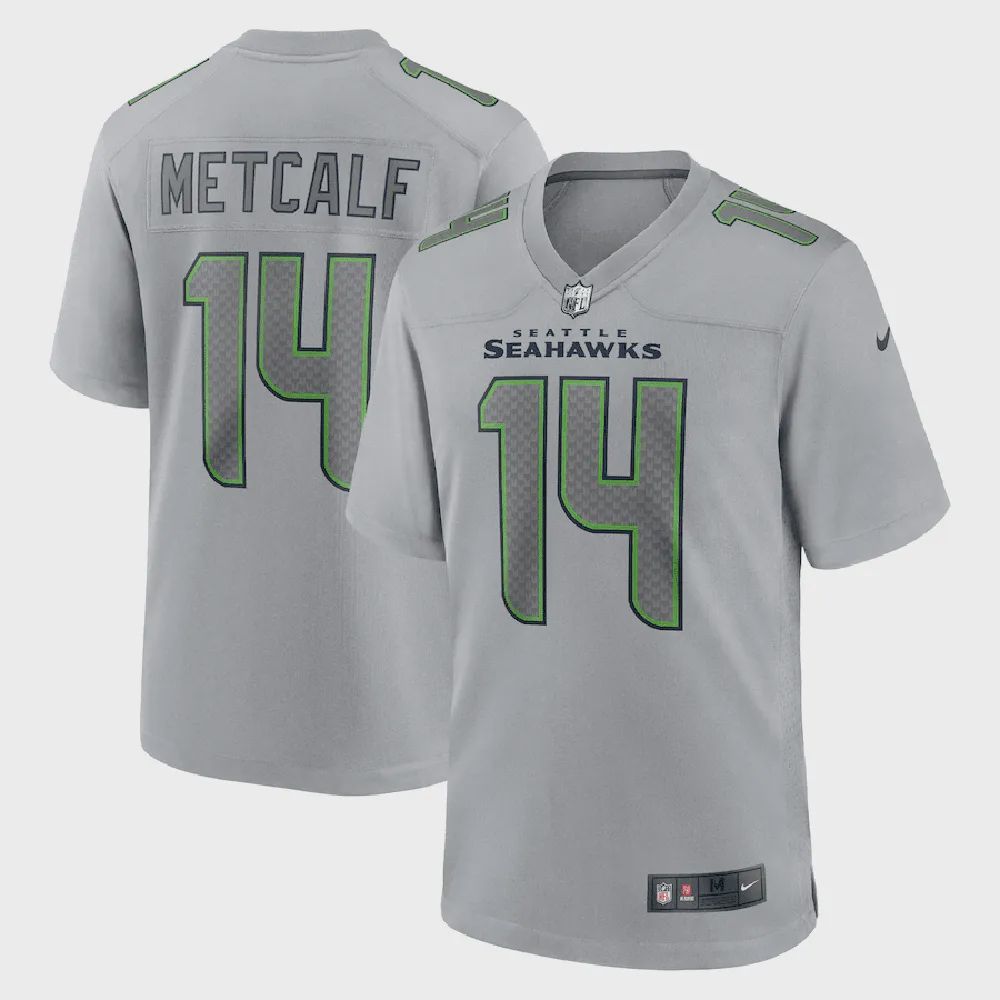 DK Metcalf 14 Seattle Seahawks Atmosphere Fashion Game Jersey – Gray