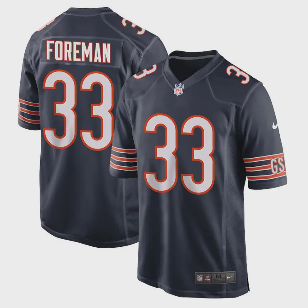 D’onta Foreman 33 Chicago Bears Men Game Jersey – Navy