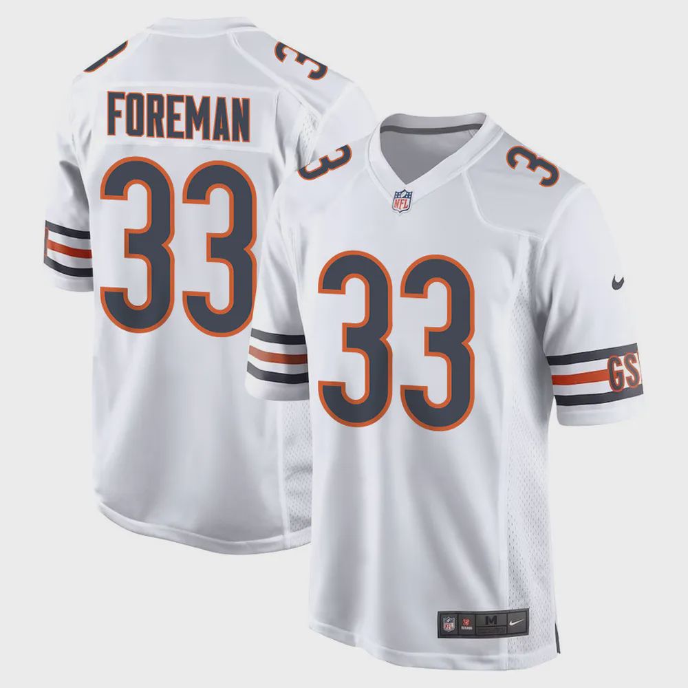 D’onta Foreman 33 Chicago Bears Men Game Jersey – White