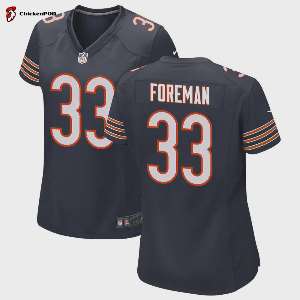 D’onta Foreman 33 Chicago Bears Women Game Jersey – Navy