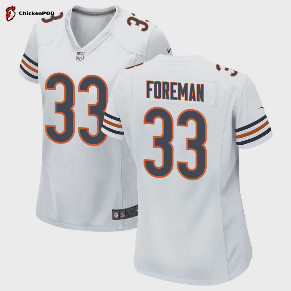 D’onta Foreman 33 Chicago Bears Women Game Jersey – White