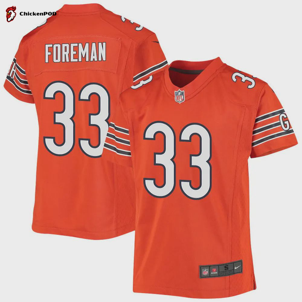 D’onta Foreman 33 Chicago Bears Youth Alternate Game Jersey – Orange