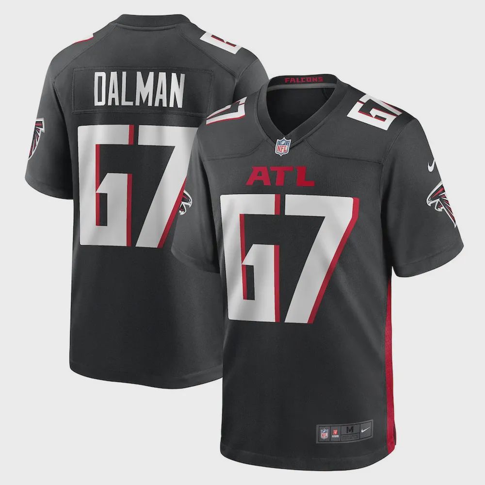 Drew Dalman 67 Atlanta Falcons Men’s Game Jersey – Black