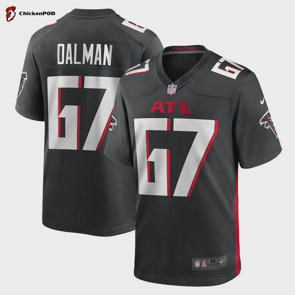 Drew Dalman 67 Atlanta Falcons Men’s Game Jersey – Black