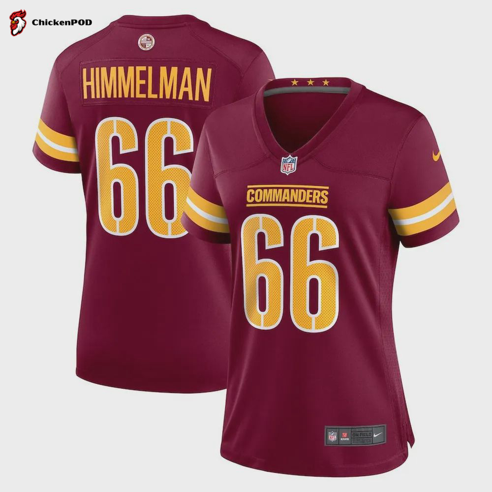 Drew Himmelman 66 Washington Commanders Women’s Game Player Jersey – Burgundy