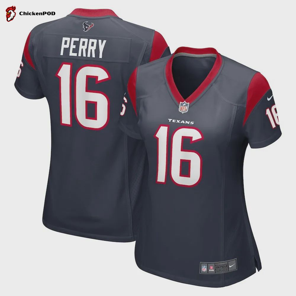 E. Perry 16 Houston Texans Women’s Game Player Jersey – Navy