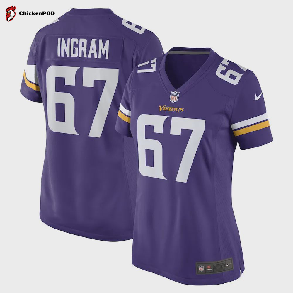 Ed Ingram Minnesota Vikings Women’s Game Player Jersey – Purple