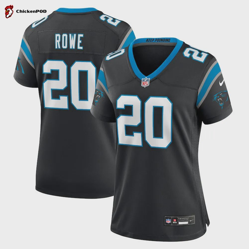 Eric Rowe 20 Carolina Panthers Women’s Game Player Jersey – Black