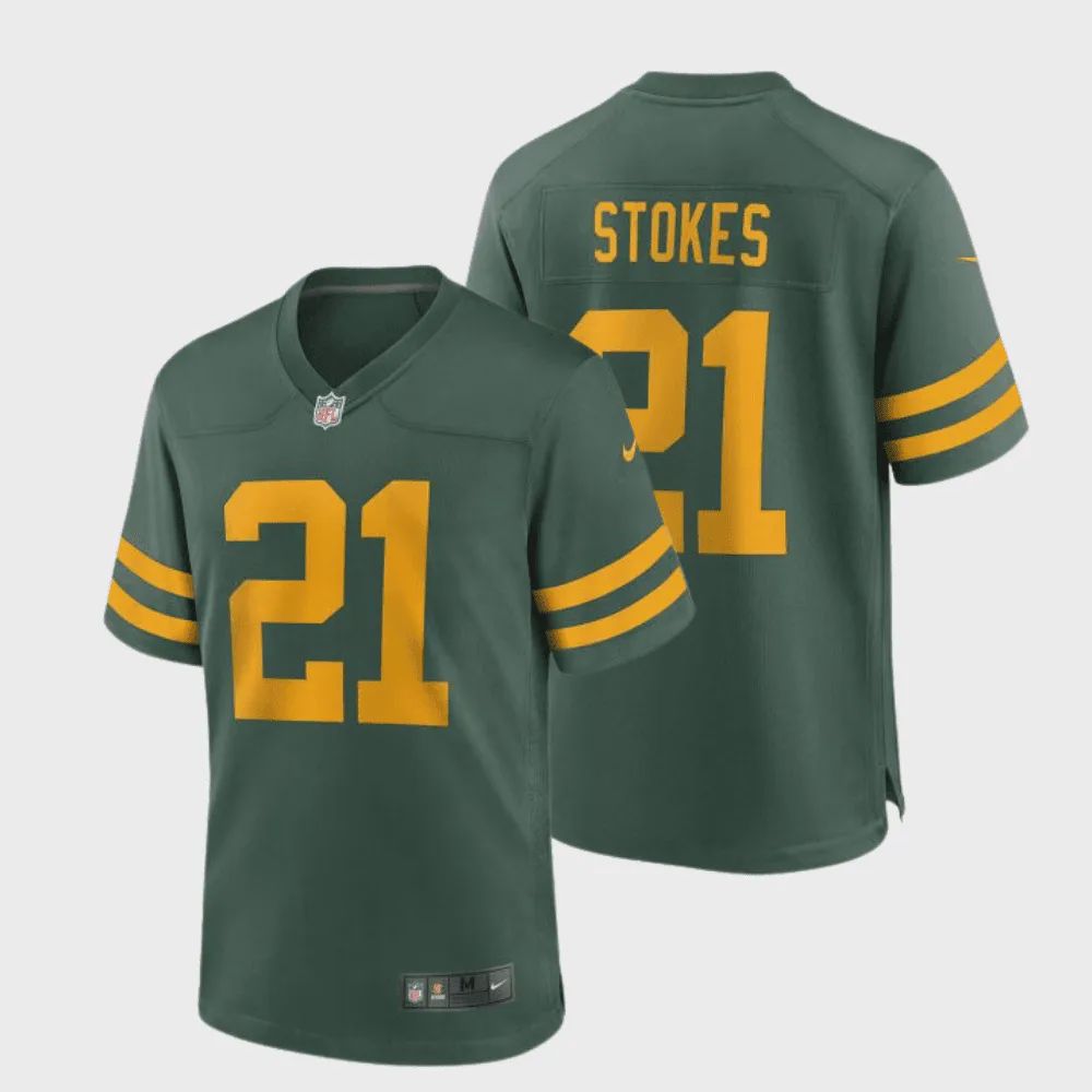 Eric Stokes 21 Green Bay Packers 50s Classic Men Game Jersey – Green & Gold