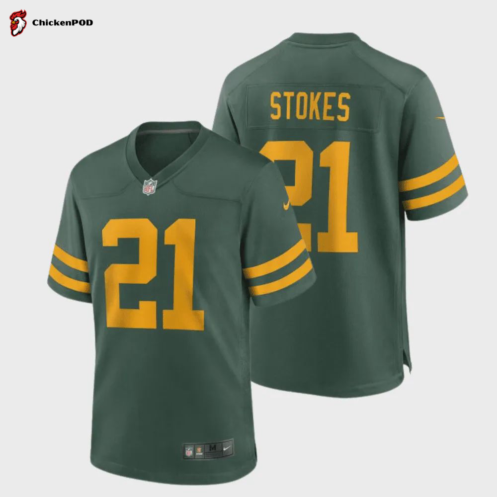 Eric Stokes 21 Green Bay Packers 50s Classic Men Game Jersey – Green & Gold