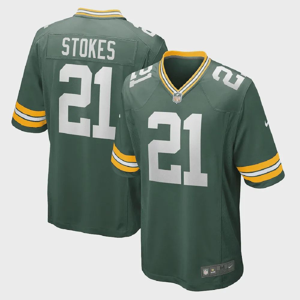 Eric Stokes 21 Green Bay Packers Game Jersey – Green