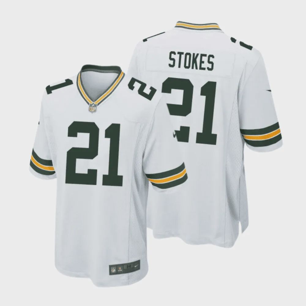 Eric Stokes 21 Green Bay Packers Men Away Game Jersey – White