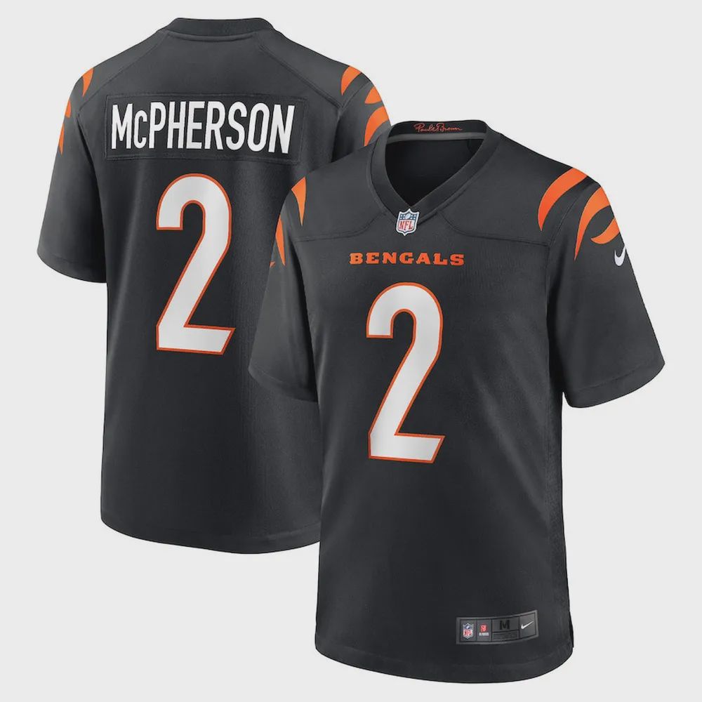 Evan McPherson 2 Cincinnati Bengals Team Game Jersey – Black