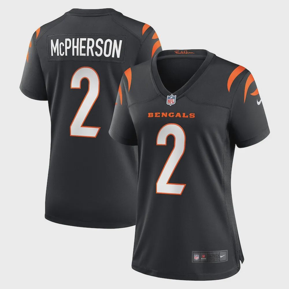 Evan McPherson 2 Cincinnati Bengals Women’s Game Jersey – Black