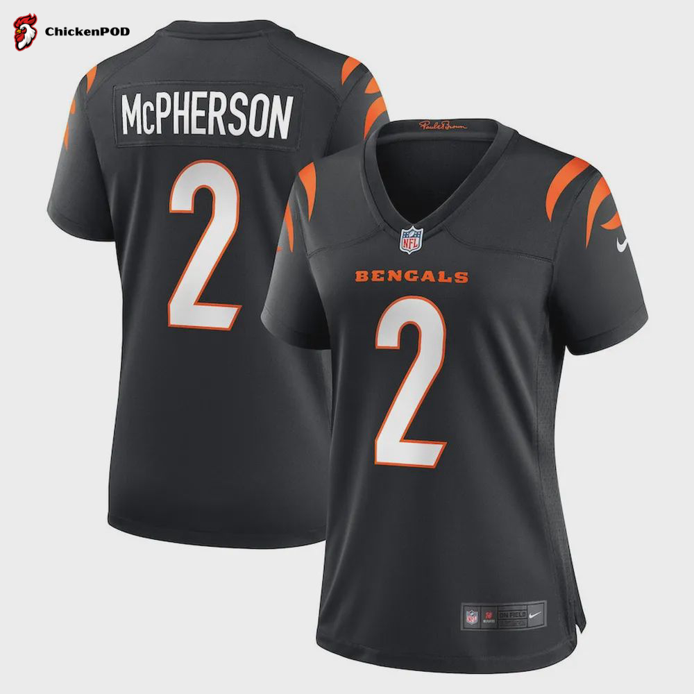 Evan McPherson 2 Cincinnati Bengals Women’s Game Jersey – Black