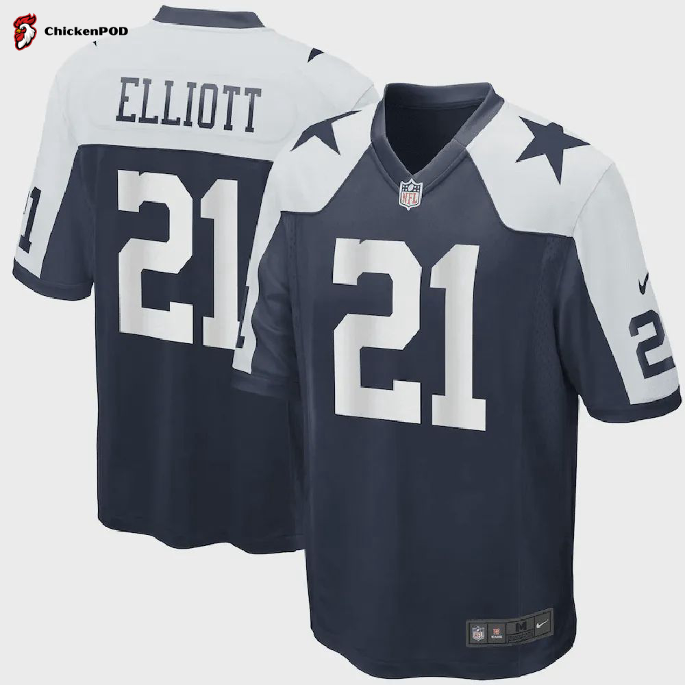 Ezekiel Elliott 21 Dallas Cowboys Alternate Game Jersey – Navy