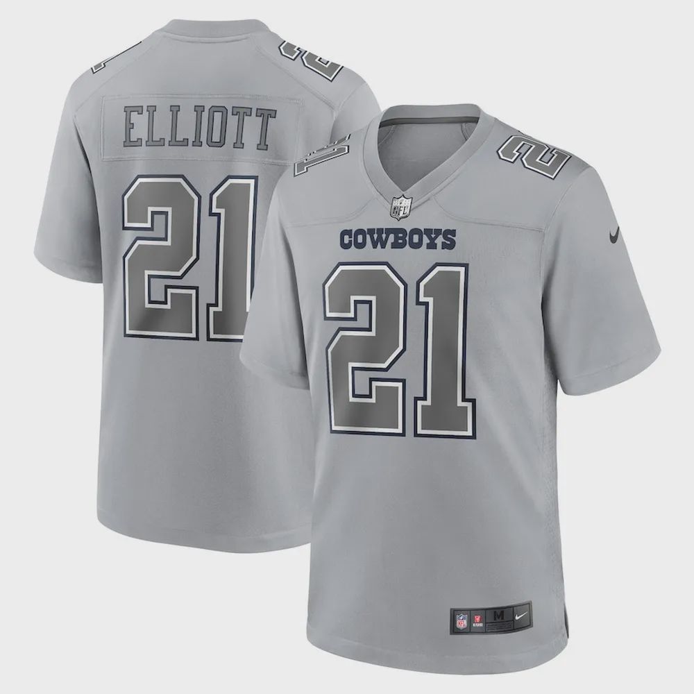 Ezekiel Elliott 21 Dallas Cowboys Atmosphere Fashion Game Jersey – Gray