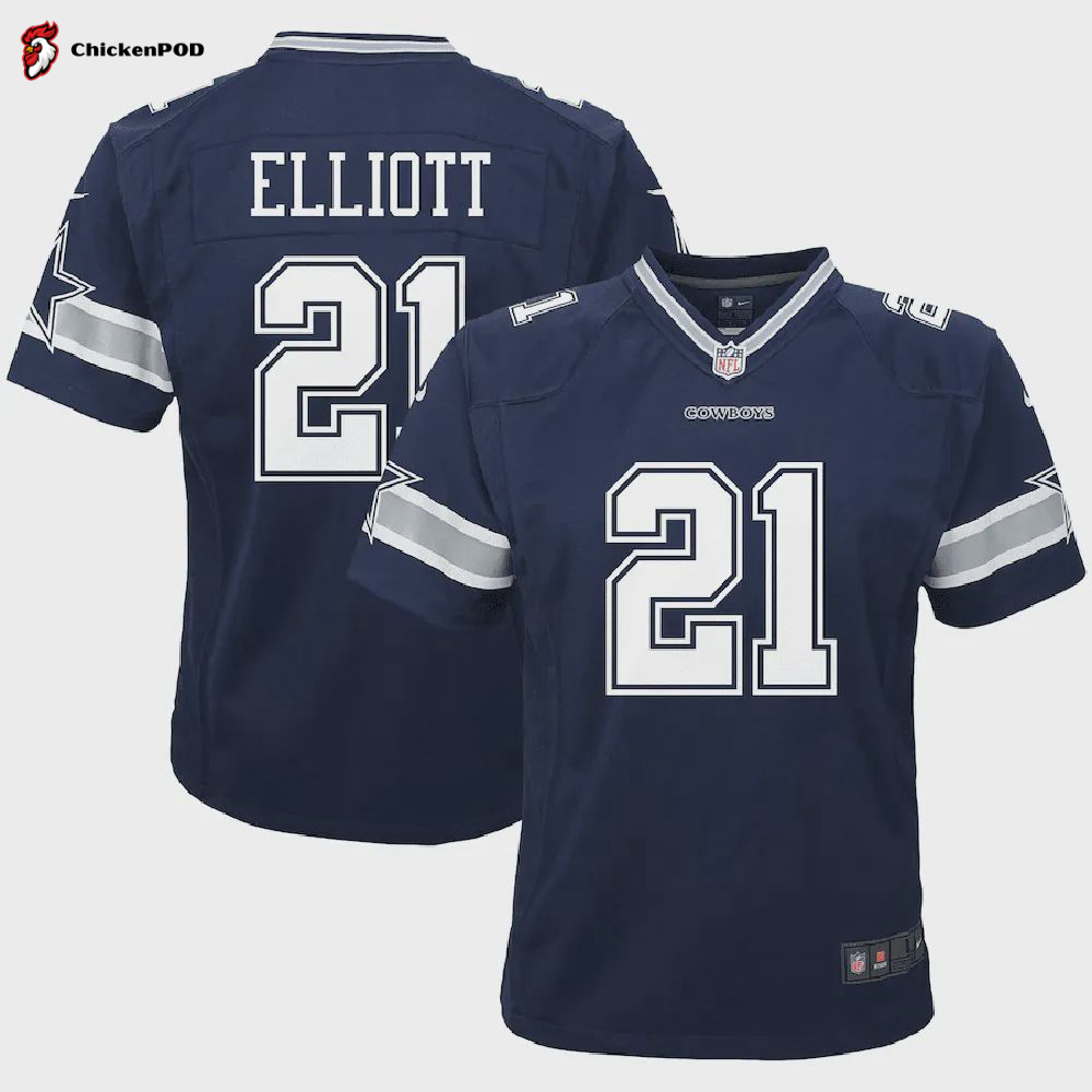 Ezekiel Elliott 15 New England Patriots Women’s Game Player Jersey – Navy