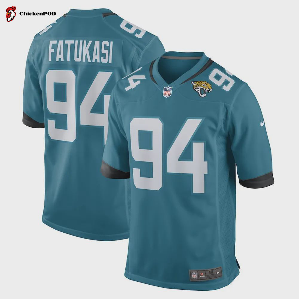 Folorunso Fatukasi 94 Jacksonville Jaguars Women’s Game Jersey – Teal