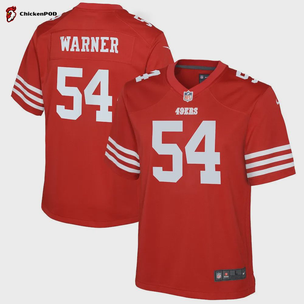 Fred Warner 54 San Francisco 49ers Youth Game Jersey – Scarlet