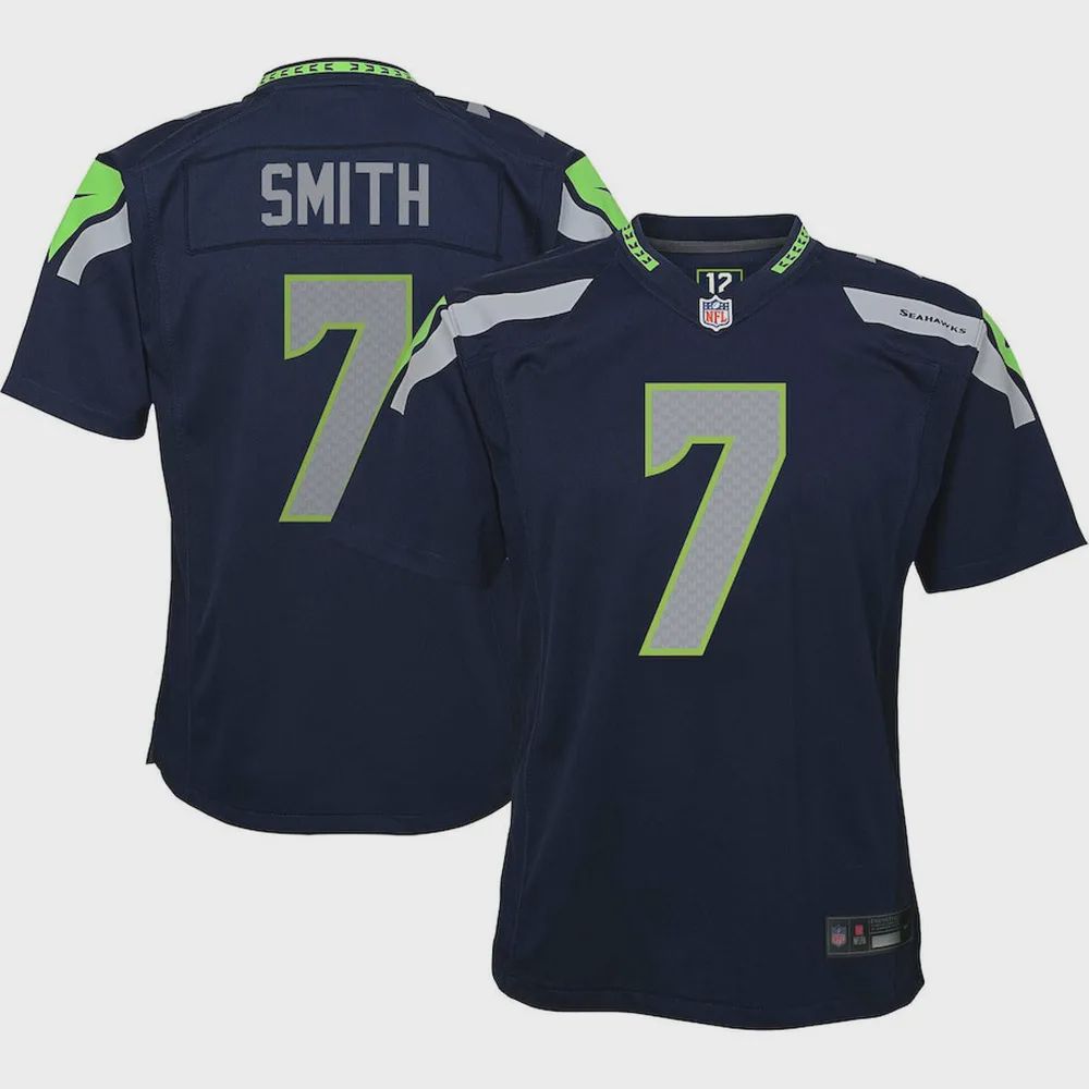 Geno Smith 7 Seattle Seahawks YOUTH Game Jersey – Navy