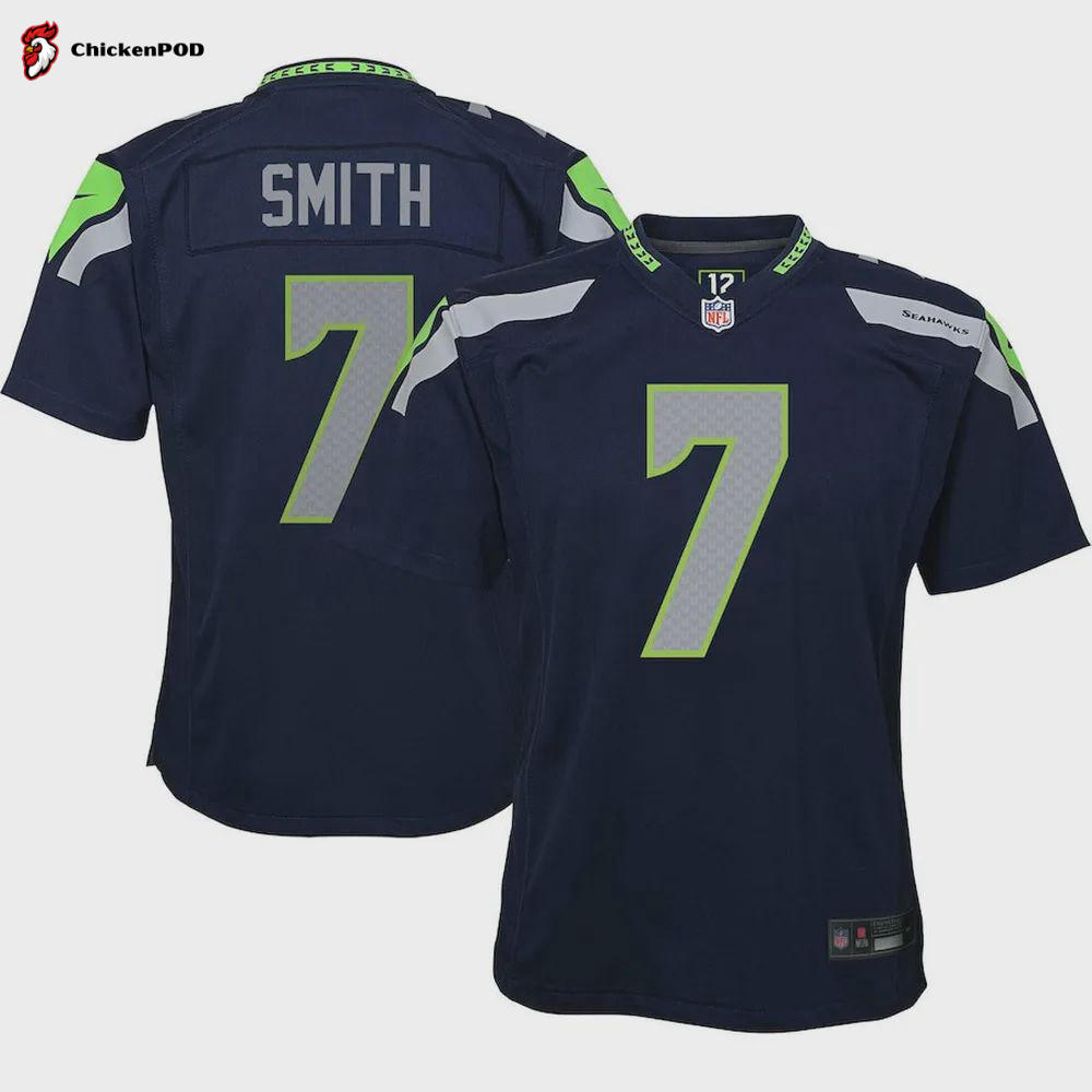 Geno Smith 7 Seattle Seahawks YOUTH Game Jersey – Navy