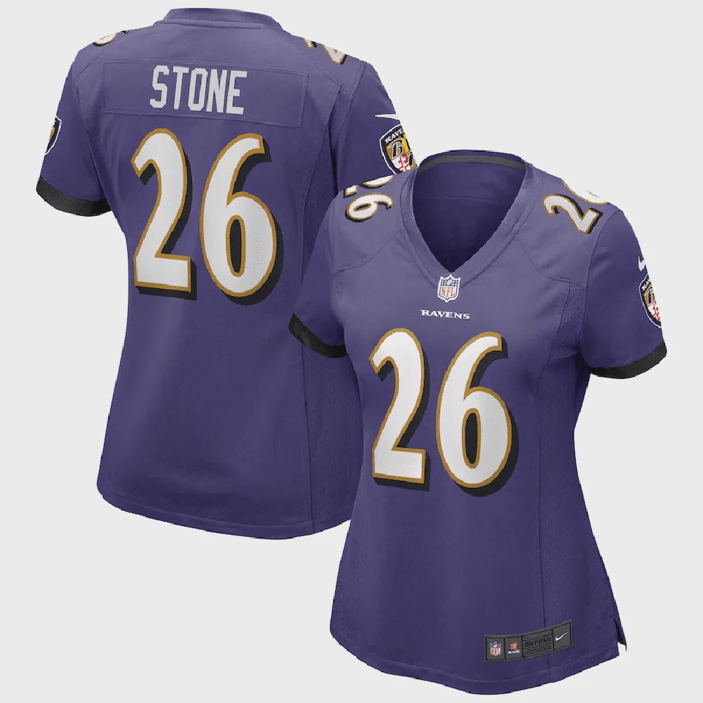 Geno Stone Baltimore Ravens Women’s Game Jersey – Purple