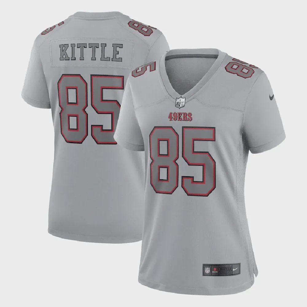 George Kittle 85 San Francisco 49ers Women’s Atmosphere Fashion Game Jersey – Gray