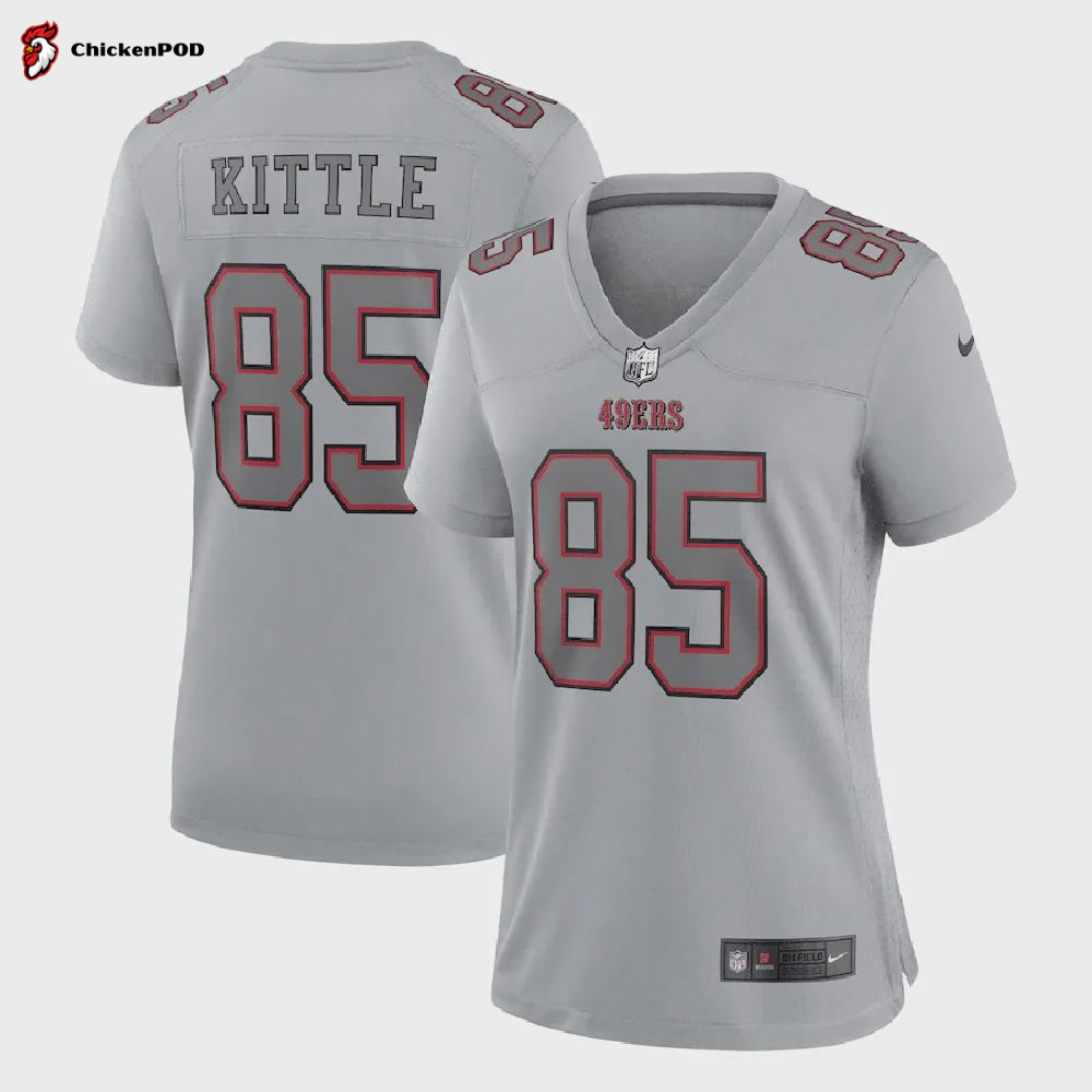 George Kittle 85 San Francisco 49ers Women’s Atmosphere Fashion Game Jersey – Gray