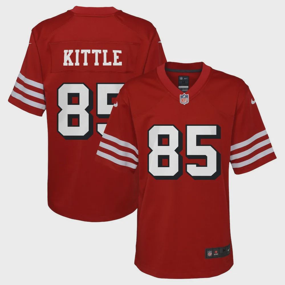 George Kittle 85 San Francisco 49ers Youth Alternate Game Jersey – Scarlet