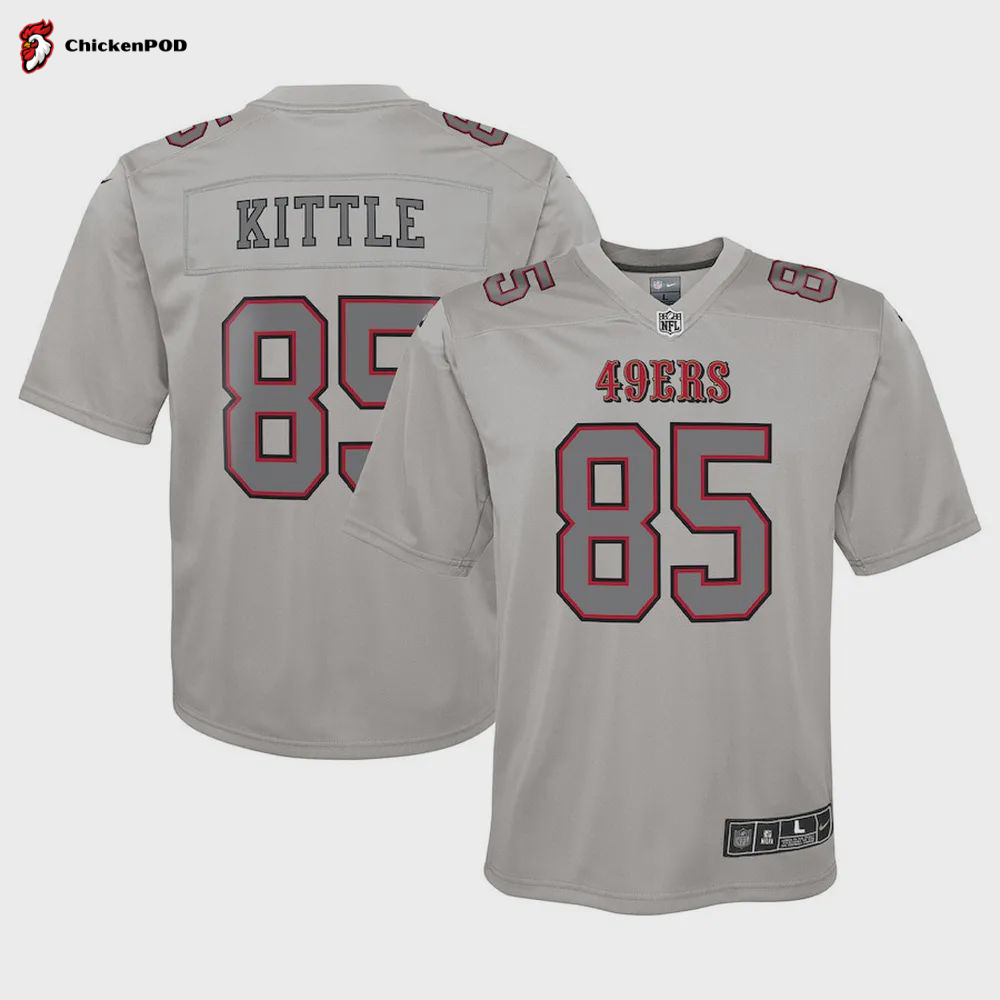 George Kittle 85 San Francisco 49ers Women’s Atmosphere Fashion Game Jersey – Gray