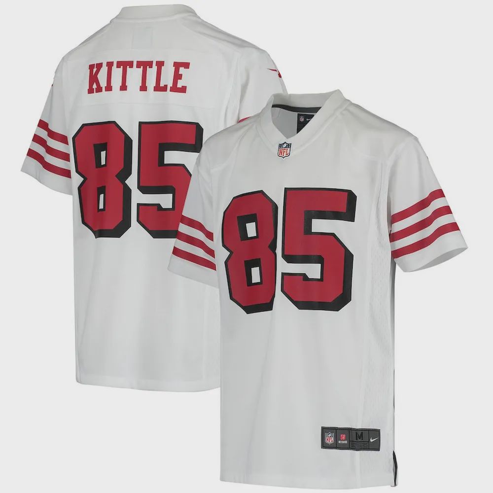 George Kittle 85 San Francisco 49ers Youth Color Rush Game Jersey – White