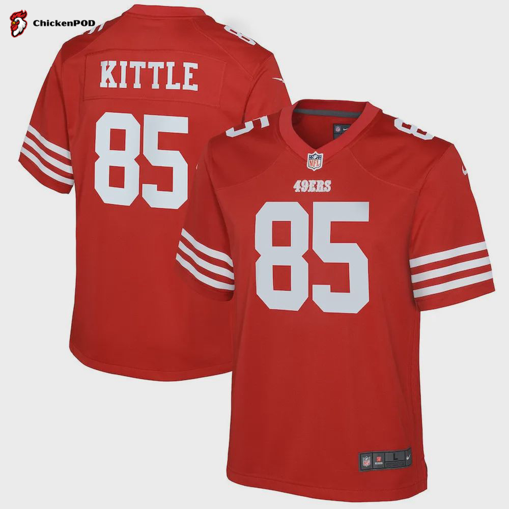 George Kittle 85 San Francisco 49ers Youth Game Jersey – White