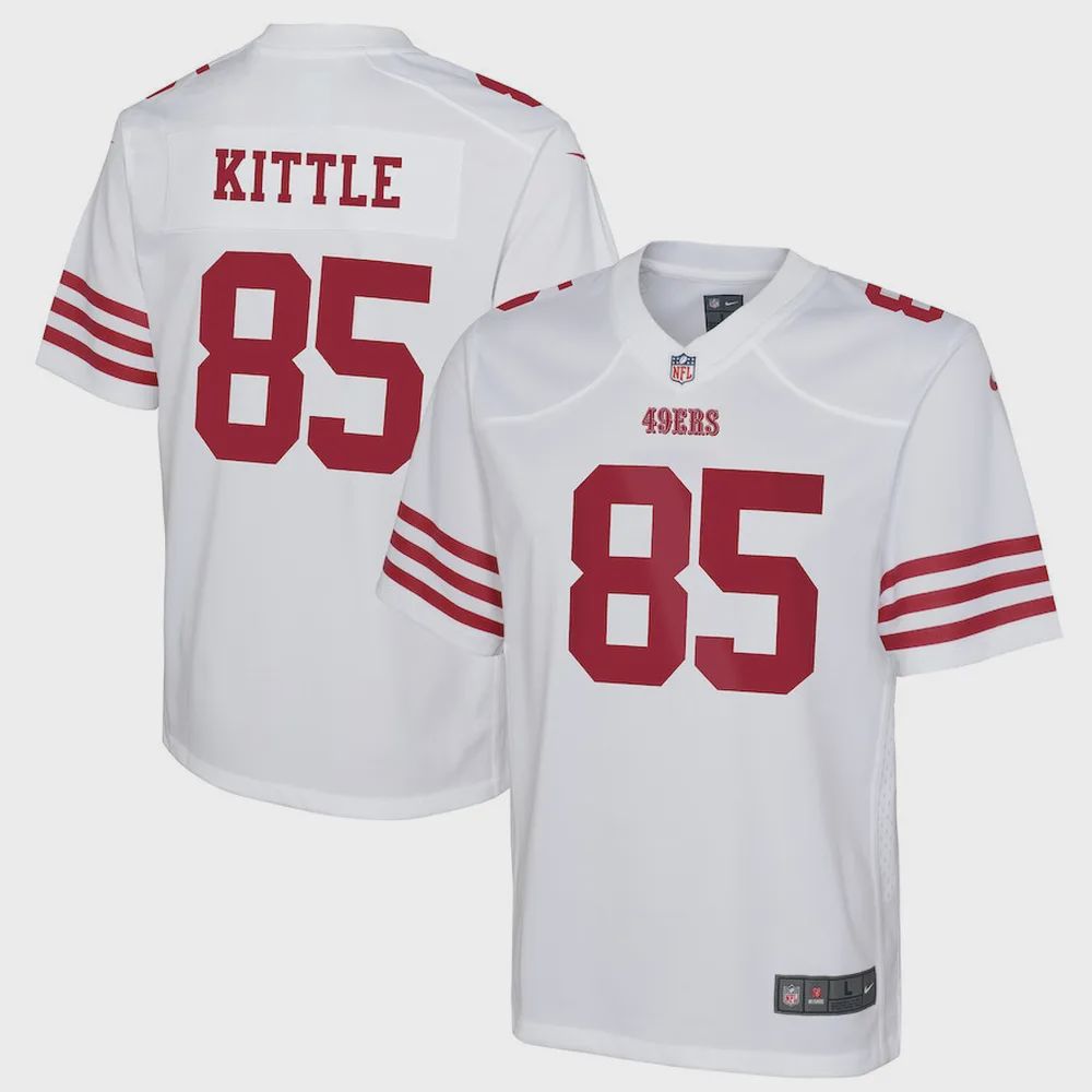 George Kittle 85 San Francisco 49ers Youth Game Jersey – White