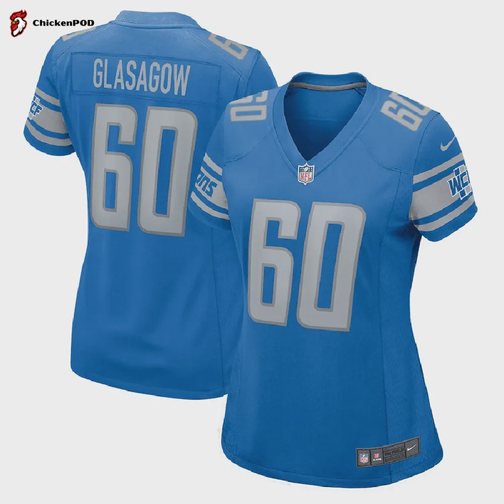 Graham Glasgow 60 Detroit Lions Men’s Game Jersey – Blue