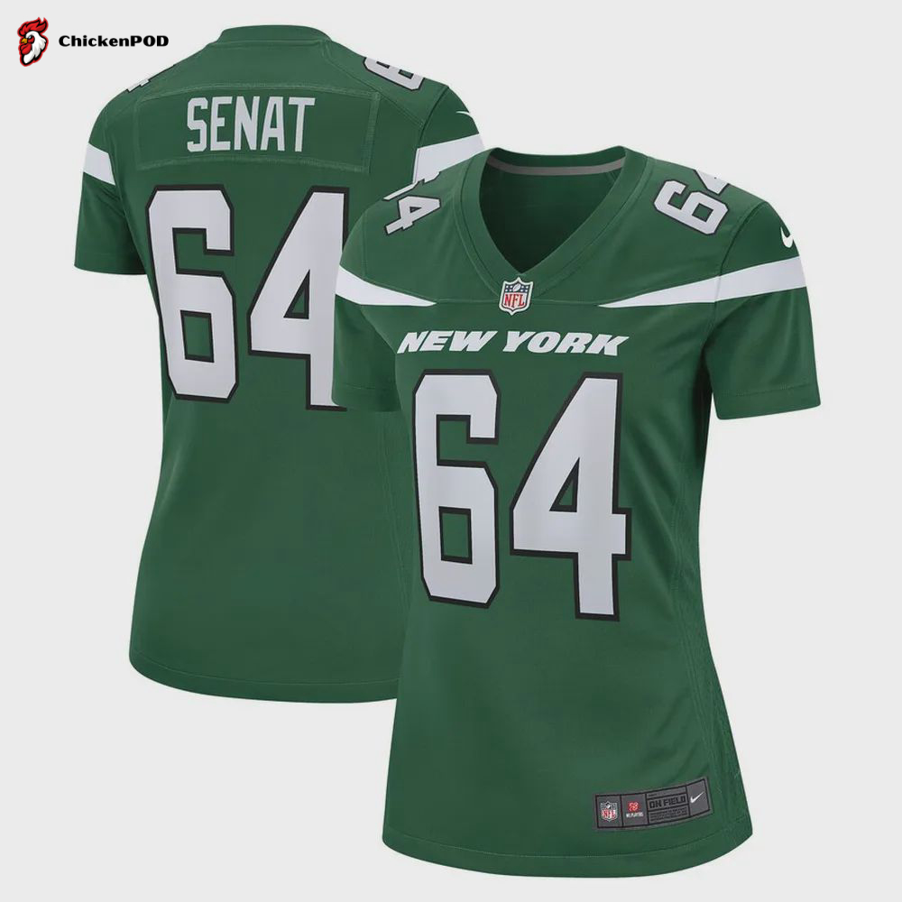 Greg Senat New York Jets Women’s Game Player Jersey – Gotham Green