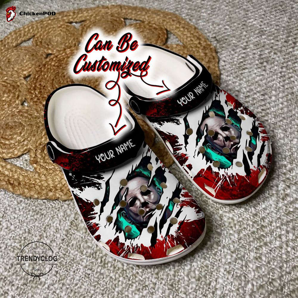 Halloween Crocs-Slippers – Personalized Horror Friends Scary Faces Clog Shoes