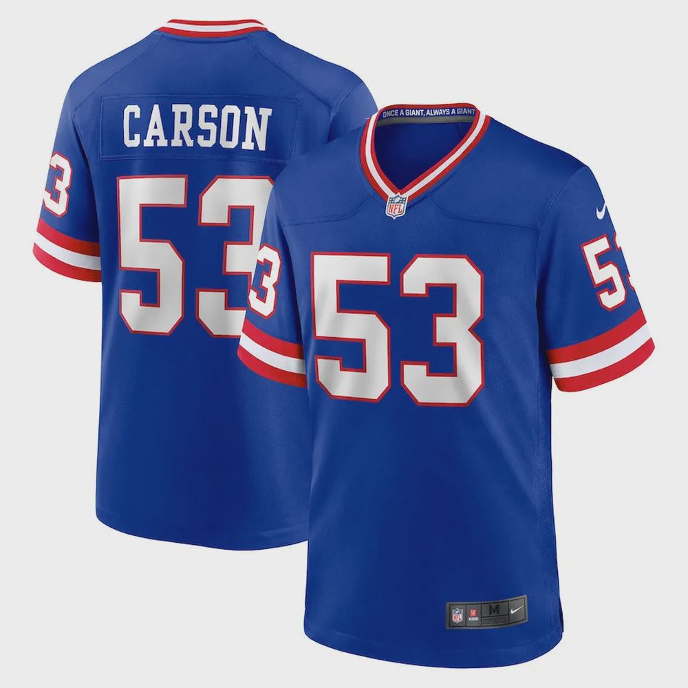 Harry Carson New York Giants Classic Retired Player Game Jersey – Royal