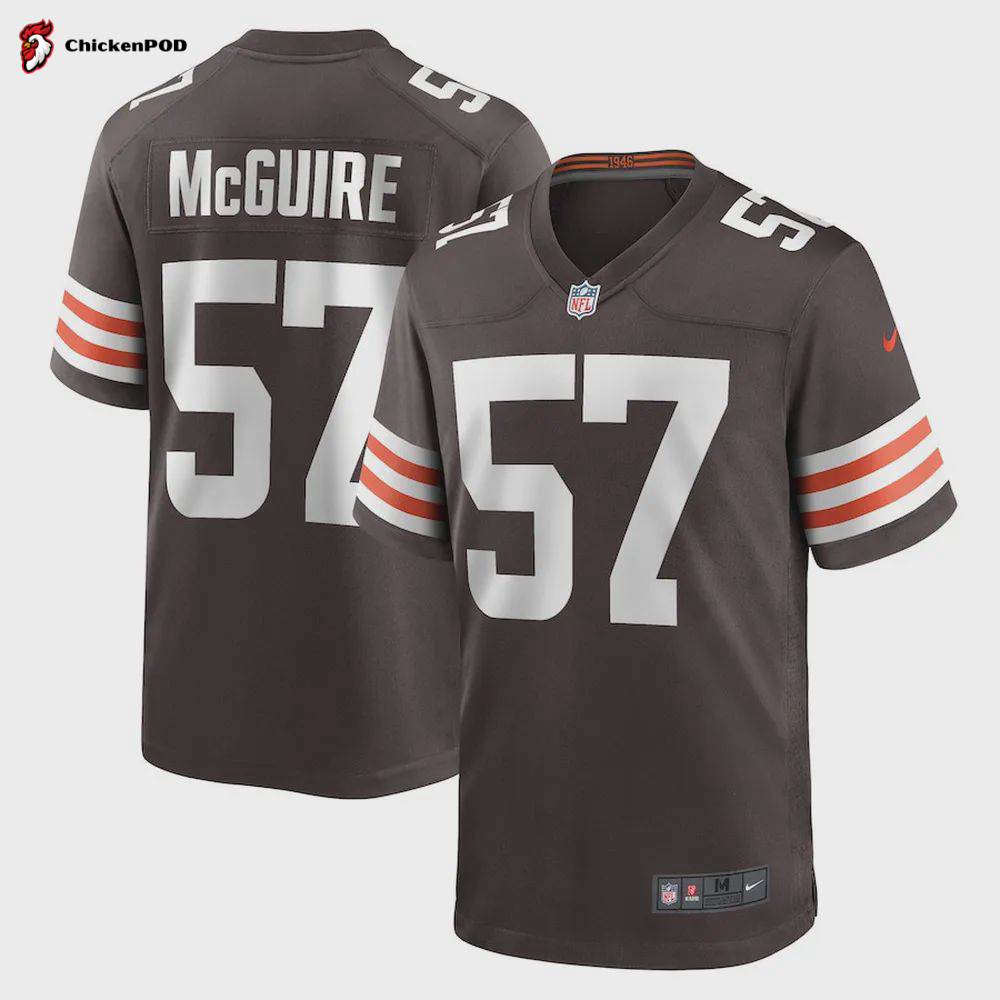 Isaiah McGuire 57 Cleveland Browns Women Team Game Jersey – Brown